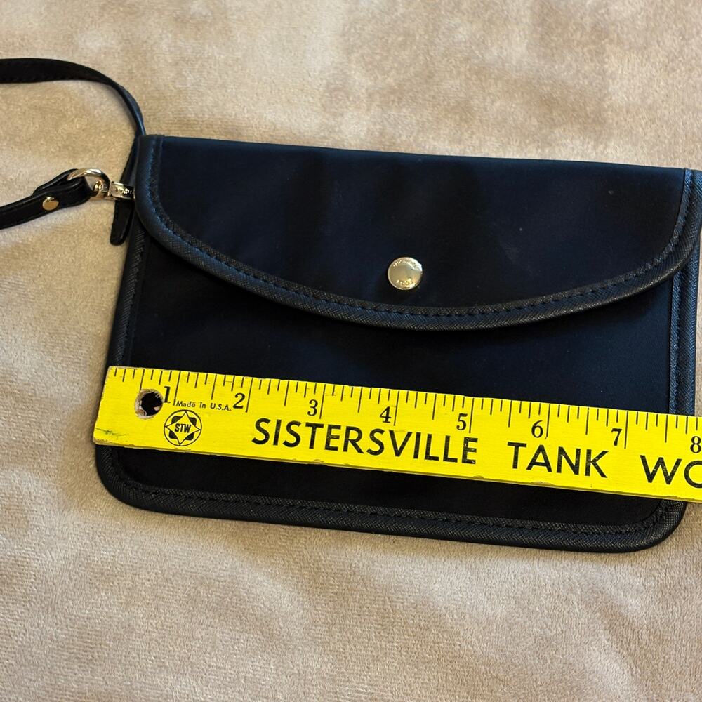 Michael Kors Wristlet Black Nylon Snap Envelope Pouch Purse Clutch - Picture 4 of 8